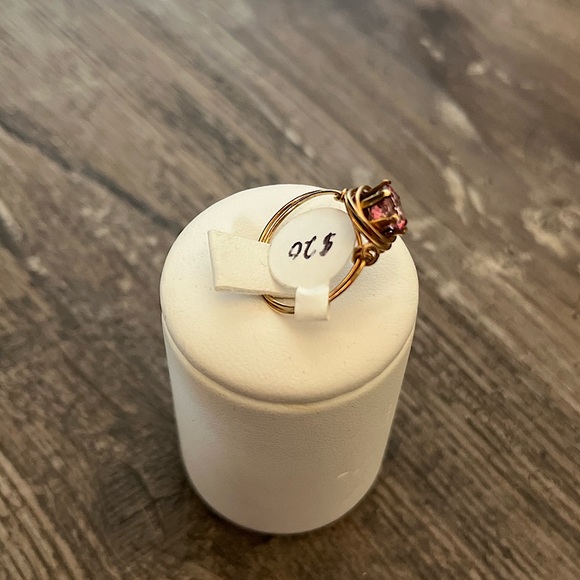 Handmade Topaz Ring Pink and Gold size 4 3/4 - Picture 6 of 6